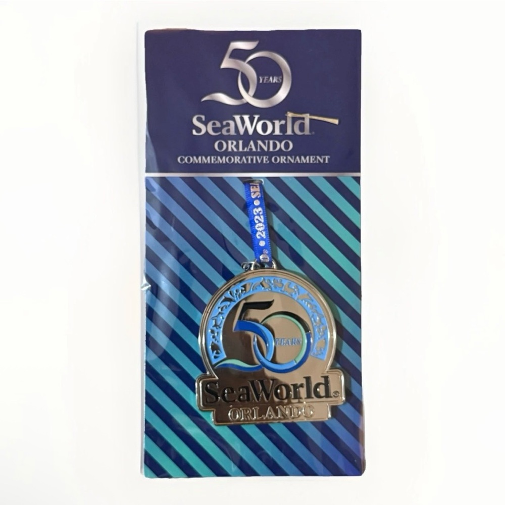 SeaWorld Orlando 50th Anniversary Silver Ornament